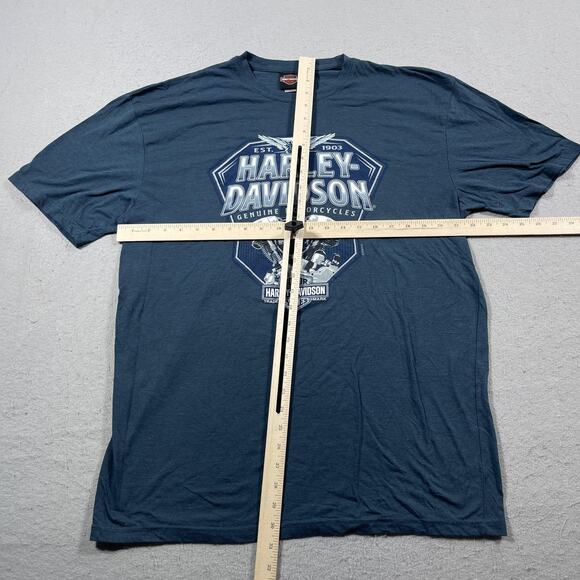 Harley-Davidson Shirt Mens XL Blue St Paul Minnesota Eagle Motorcycle Biker Tee - Picture 4 of 8